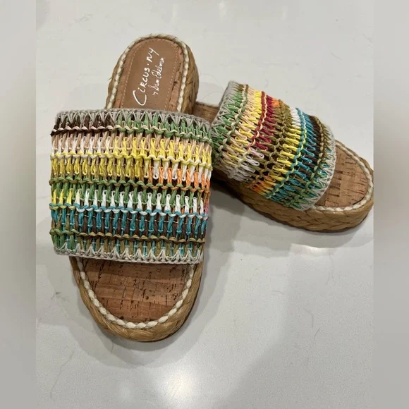 NWOT Circus by Sam Edelman Multicolor Wallis Slide Sandals - Picture 2 of 6
